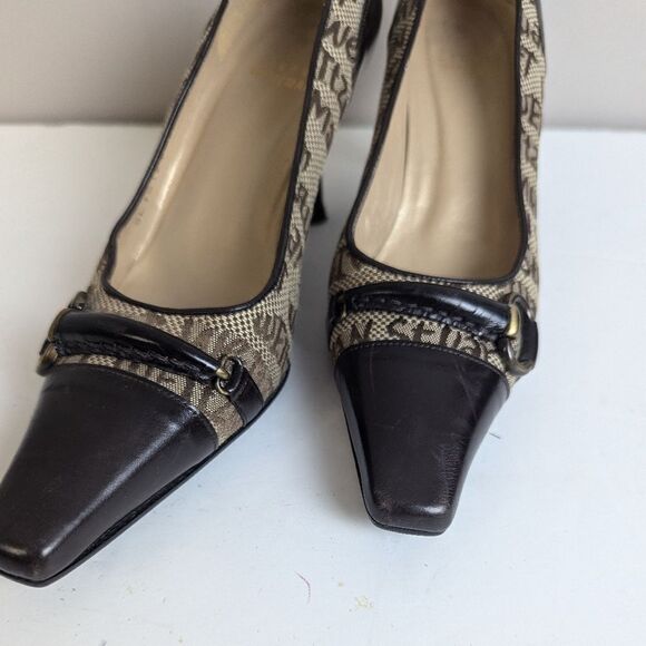 Vintage Stuart Weitzman Monogram Heels – Size 5 – 3" Heel – Rare Designer Pumps - Picture 3 of 11